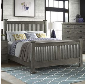 Oak Park Pewter Queen Panel Bed