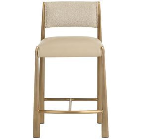 Baymont Napa Beige and Santa Cruz Oatmeal Upholstered Counter Height Stool