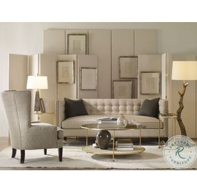 Adele Gold Leaf And Clear Glass Round Occasional Table Set