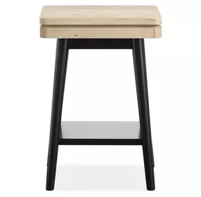 Craftsman Ridge Driftwood and Black Square Accent Table