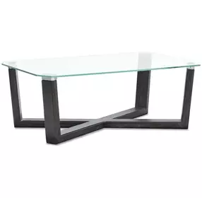 Ironvale Black Truffle Rectangular Glass Top Cocktail Table
