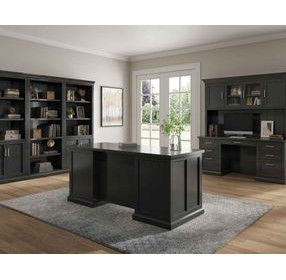 Abby Black Double Pedestal Home Executive Office Set