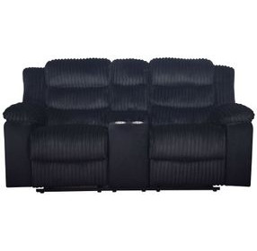 Willow Black 75" Console Loveseat with Dual Recliner