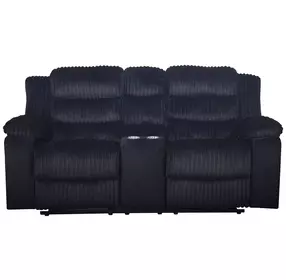 Willow Black 75" Console Loveseat with Dual Recliner