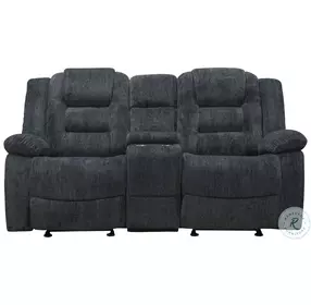 Emberton Misty Storm Performance Fabric 75" Reclining Console Loveseat