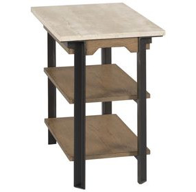 Topaz-Hamilton Topaz Beige and Black Rectangular Chairside Table