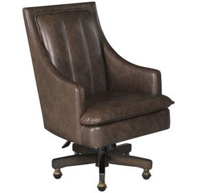 Hidden Treasures Rhodes Brown Upholstered Desk Chair with Swivel