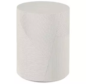 Hidden Treasures Venetto White Round Tall Side Table