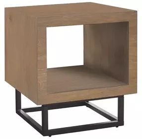 Hidden Treasures Light Stain Square End Table