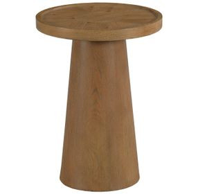 Hidden Treasures Pod Light Stain Round Accent Table