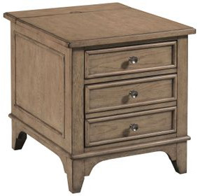 Carmine Beatrix Light Stain 2 Drawer Chairside Chest Table
