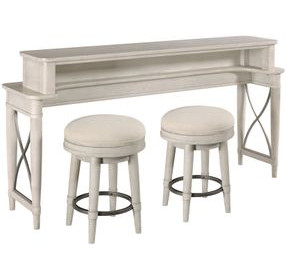 Domaine Beige Rectangular Counter Console Table with Stools