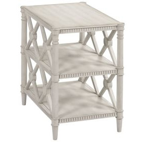 Terrace White Rectangular Chairside Table