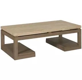 Nash Light Stain Rectangular Travertine Top Cocktail Table