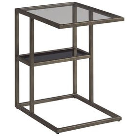 Cleo Gray Rectangular Glass Top Accent Table