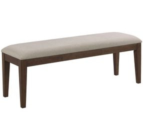 Kafe Mocha Performance Fabric Upholstered Dining Bench
