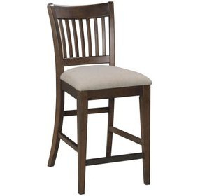 Kafe Mocha Performance Fabric Rake Back Counter Height Dining Chair