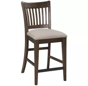 Kafe Mocha Performance Fabric Rake Back Counter Height Dining Chair