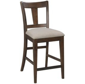Kafe Mocha Performance Fabric Splat Back Counter Height Dining Chair