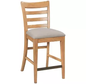 Kafe Cappuccino Performance Fabric Ladder Back Counter Height Stool