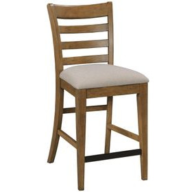 Kafe Latte Performance Fabric Ladder Back Counter Height Dining Chair