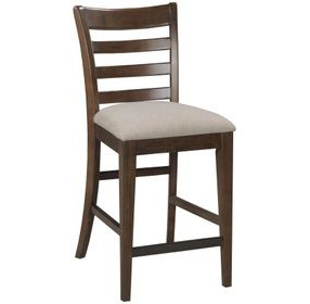 Kafe Mocha Performance Fabric Ladder Back Counter Height Dining Chair