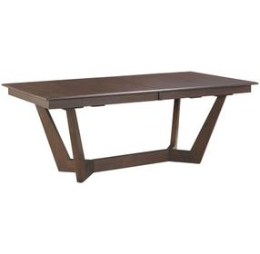 Kafe Mocha 100" Extendable Rectangular Trestle Dining Table