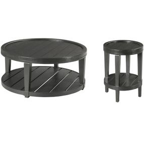 Oliver Hamilton Ebony Round Occasional Table Set