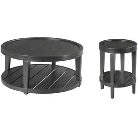 Oliver Hamilton Ebony Round Occasional Table Set