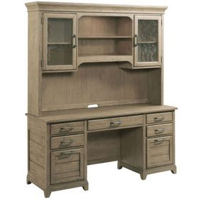 Plank Road Farmstead Brown 66" Executive Credenza and Hutch