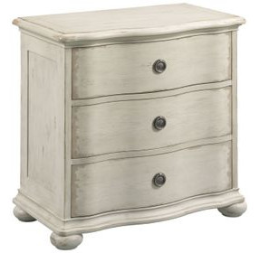 Helene Creme Breve 3 Drawer Nightstand with USB Charging