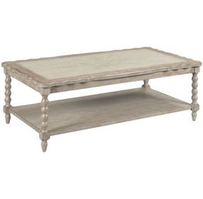 Batiste Creme Breve Rectangular Cocktail Table