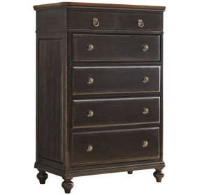 Harrison Bridgetown Black and Heritage Maple 6 Drawer Chest
