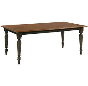 Nicholas Bridgetown Black and Heritage Maple Rectangular Extendable Dining Table
