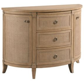Chastain Caramel 3 Drawer Demilune Accent Chest