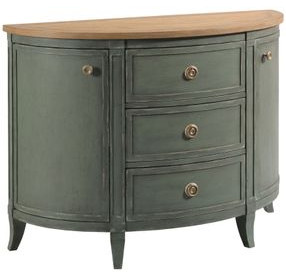 Woodfield Green 3 Drawer Demilune Chest