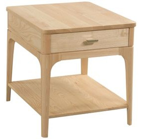 Newport Ash Rectangular End Table with 1 Drawer