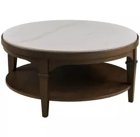 Giselle Sable And Nickel Faux Stone Top Coffee Table