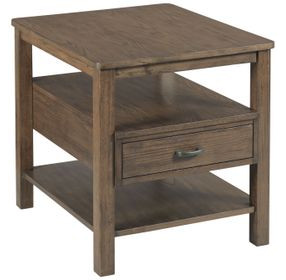 Costa Way Hamilton Deep Brown Rectangular End Table with 1 Drawer