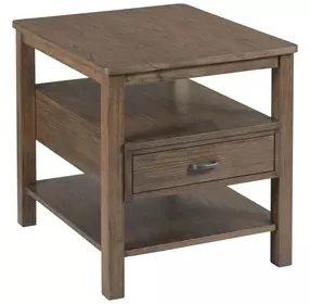 Costa Way Hamilton Deep Brown Rectangular End Table with 1 Drawer