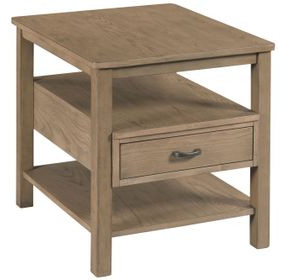 Costa Way Hamilton Taupe Rectangular End Table with 1 Drawer