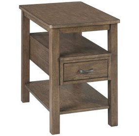 Costa Way Hamilton Deep Brown Rectangular Charging Chairside Table