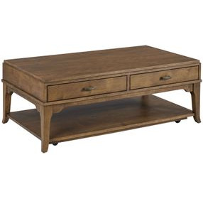 Nicolette Hamilton Auburn Rectangular Coffee Table with Casters