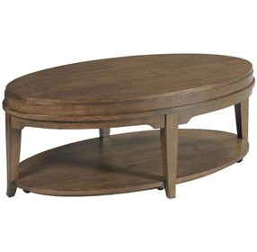 Nicolette Hamilton Auburn Oval Coffee Table with Casters