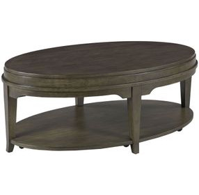 Nicolette Hamilton Charcoal Oval Coffee Table with Casters