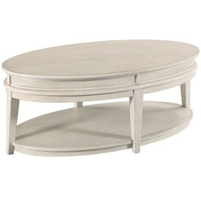 Serra Hamilton Classic White Oval Coffee Table with Casters