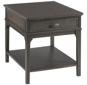 Serra Hamilton Soft Black Rectangular End Table with 1 Drawer