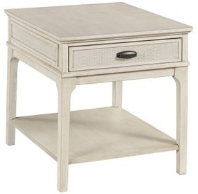 Serra Hamilton Classic White Rectangular End Table with 1 Drawer