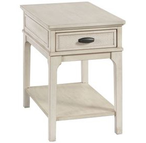 Serra Hamilton Classic White Rectangular Charging Chairside Table