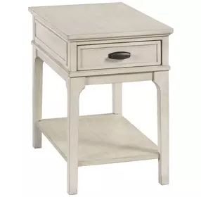 Serra Hamilton Classic White Rectangular Charging Chairside Table